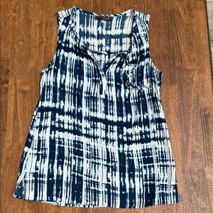 Crosby Navy and White Patterned Tank Top